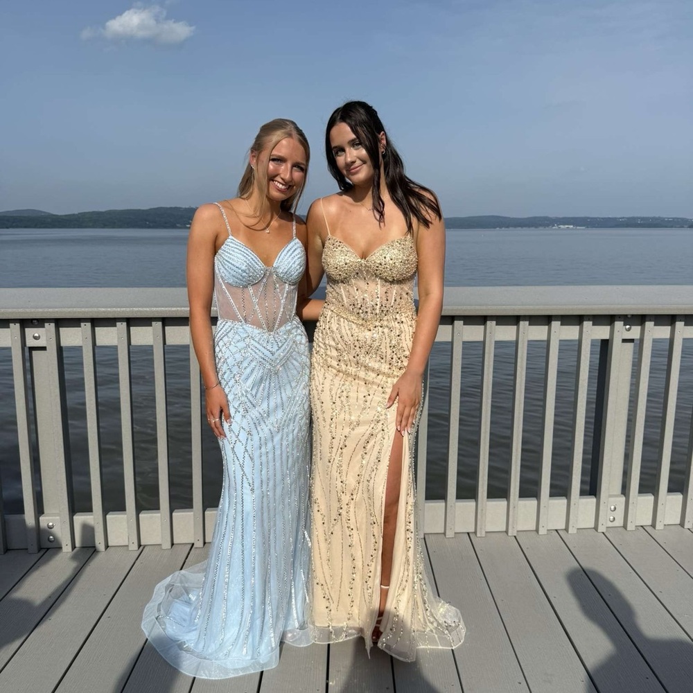 Staces gold prom dress (right dress)